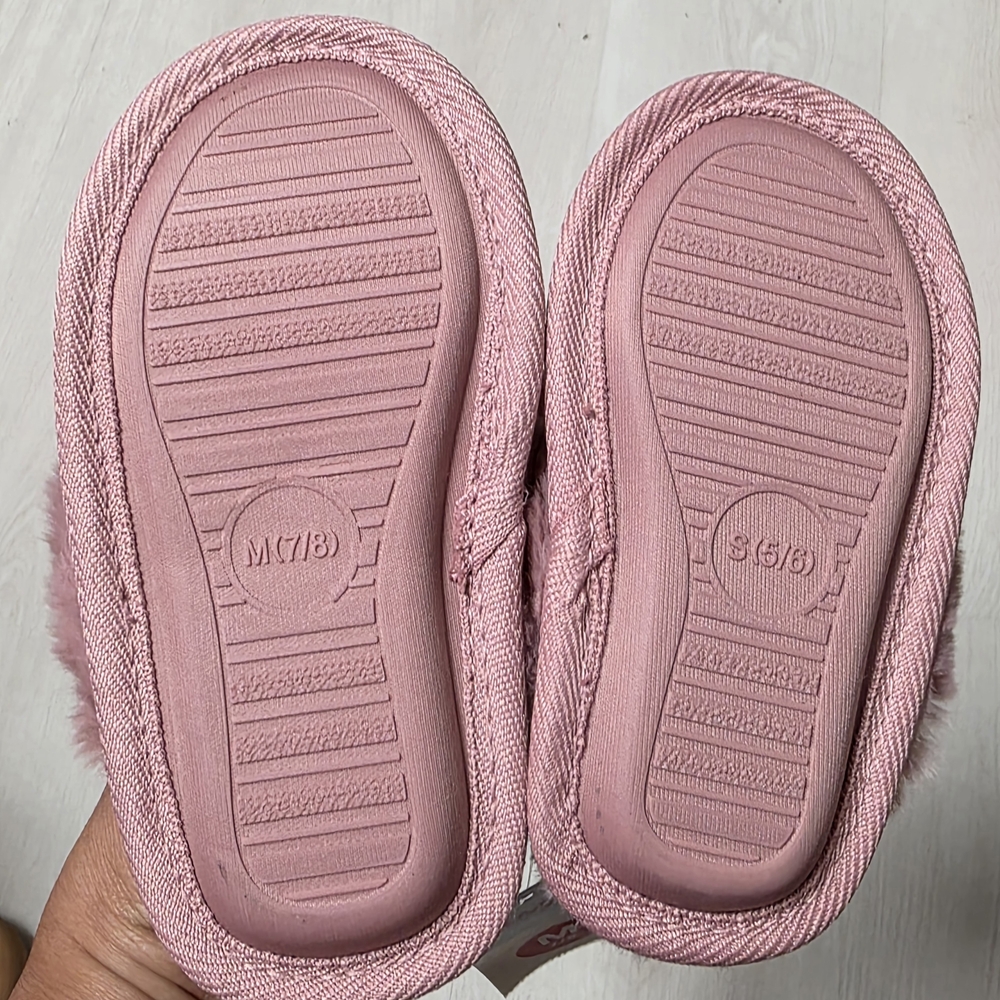NWT Toddler Cat & Jack Pink Metallic w/Fur Sling back shoes/Slippers mixed Size - Picture 9 of 10